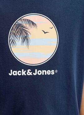 T-Shirt Jack and Jones Perry in Marineblau für Jungen.