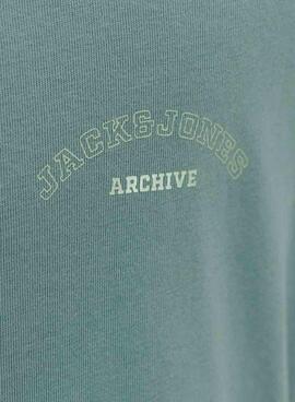 T-Shirt Jack and Jones College in Grün für Kinder.
