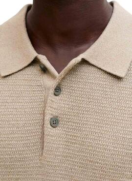 gestricktes Polo-Shirt von Jack and Jones in Beige für Herren