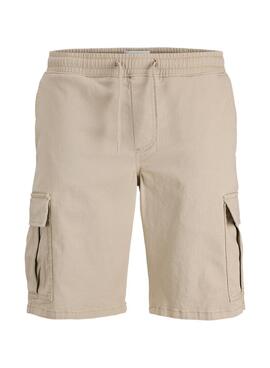 Bermudas Jack and Jones Cole Cargo beige für Männer.
