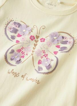 T-Shirt Name It Deppa gelb für Mädchen.