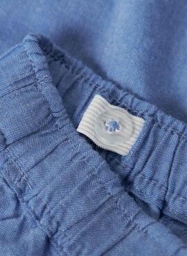 Kurze Hose Name It Ferma Mini mit blauem englischem Stickmuster für Mädchen.