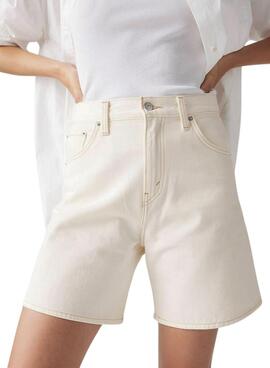 Bermuda Levis High Baggy weiß für Damen
