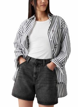 Bermuda Levis High Baggy schwarz für Damen