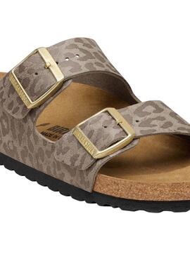 Sandalen Birkenstock Arizona Leo beige für Damen