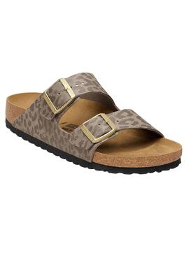 Sandalen Birkenstock Arizona Leo beige für Damen