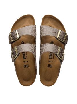Sandalen Birkenstock Arizona Leo beige für Damen