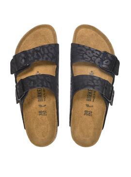 Sandalen Birkenstock Arizona Leo Schwarz für Damen