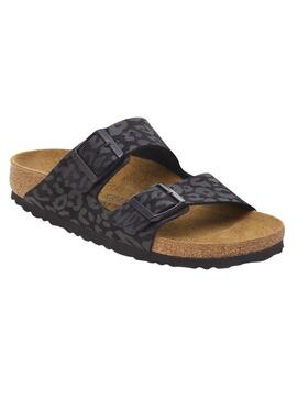Sandalen Birkenstock Arizona Leo Schwarz für Damen