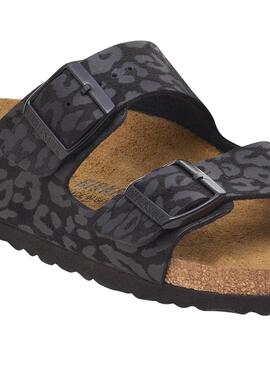 Sandalen Birkenstock Arizona Leo Schwarz für Damen