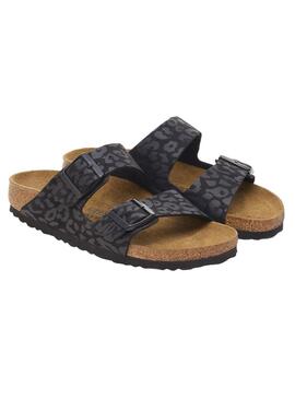 Sandalen Birkenstock Arizona Leo Schwarz für Damen