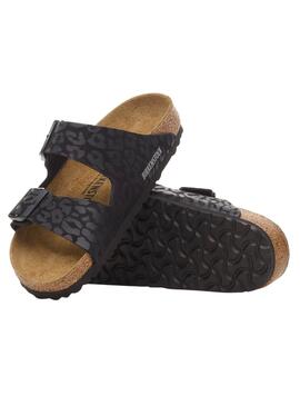 Sandalen Birkenstock Arizona Leo Schwarz für Damen
