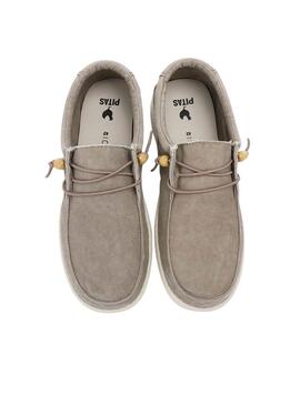 Schuhe Walkin Pitas Wallabi Washed Beige für Damen