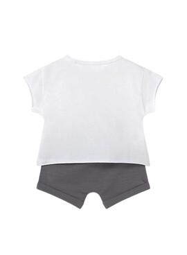 4-teiliges Set Baby-T-Shirts und Shorts in Mintgrün und Grau