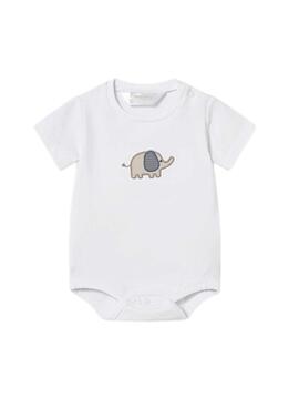 Dreiteiliges Set von Mayoral: Bedruckter Pullover und blaue Hose für Babys.