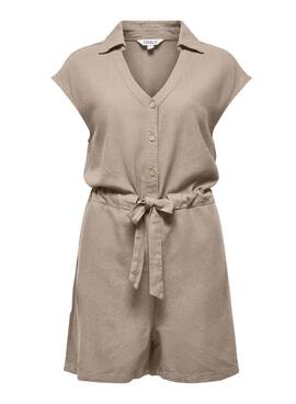 Kurzer Overall Only Goa in Beige für Damen.