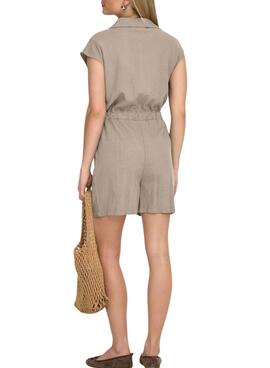 Kurzer Overall Only Goa in Beige für Damen.