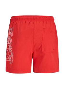 Badeshorts Jack and Jones Maui rot für Kinder