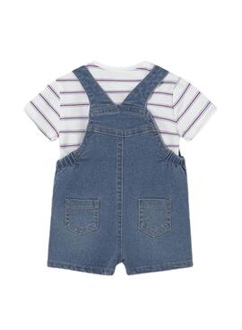 Ensemble Mayoral kurze Latzhose und gestreiftes T-Shirt für Babys.