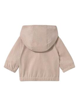 Mayoral gestreifte beige Jacke mit Kapuze für Babys