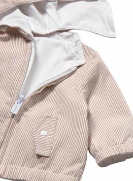 Mayoral gestreifte beige Jacke mit Kapuze für Babys