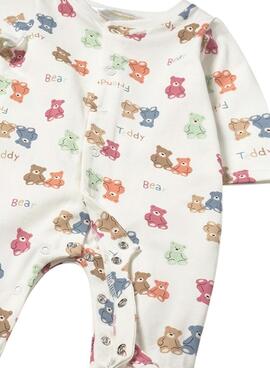 Pack Mayoral zwei Strampler mit bunten Bären für Babys.