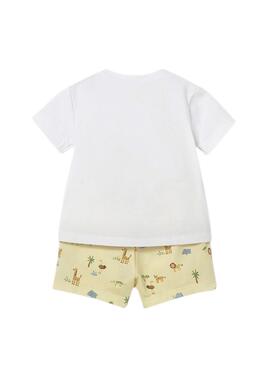 Zweiteiliges Safari-Outfit in Gelb für Babys von Mayoral.