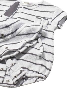 Strampler Mayoral gestreift mit Ohrenmütze für Baby Jungen