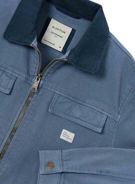 Mayoral blaue mittelblaue Jacke mit kontrastierendem Kragen für Jungen.