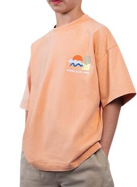T-Shirt Mayoral Eule Barcelona Sonne und Strand Koralle für Jungen