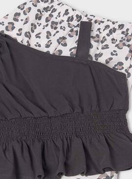 Mayoral Animal Print Set in Schwarz und Weiß für Mädchen.