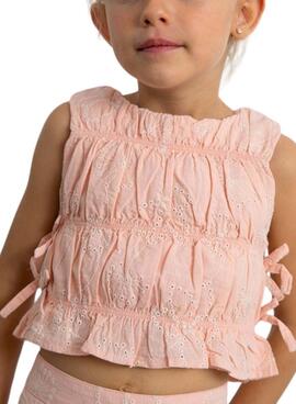 Set Mayoral bestickt in Rosa für Mädchen.