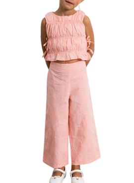 Set Mayoral bestickt in Rosa für Mädchen.