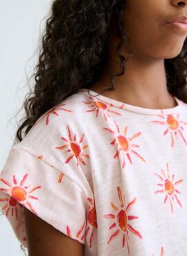 T-Shirt Mayoral Sol rosa für Mädchen.