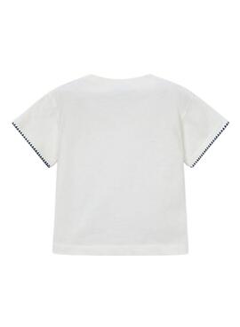 T-shirt Mayoral mit weißem Häkel-Tasche für Mädchen.