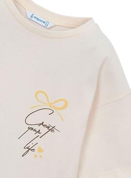 T-shirt Mayoral mit beige Bandana für Mädchen