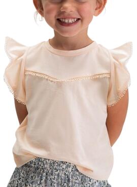 T-Shirt Mayoral Spitzen rosa für Mädchen