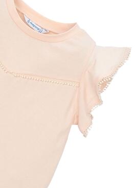 T-Shirt Mayoral Spitzen rosa für Mädchen