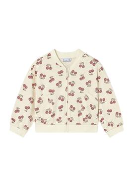 Trainingsanzug Mayoral in rosa mit Kirschenmuster für Mädchen.