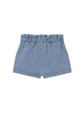 Kurze Mayoral Denim-Shorts mit blauen Taschen für Neugeborene.