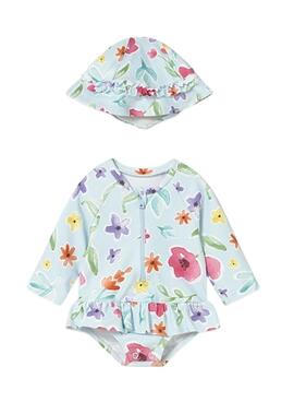 Badeanzug mit Kapuze Mayoral Sonnenschutz für Neugeborene.