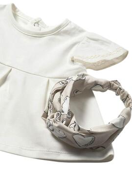 Set aus drei Teilen Mayoral Bären in Rohfarbe für Neugeborene.