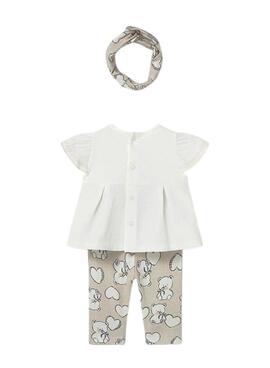 Set aus drei Teilen Mayoral Bären in Rohfarbe für Neugeborene.