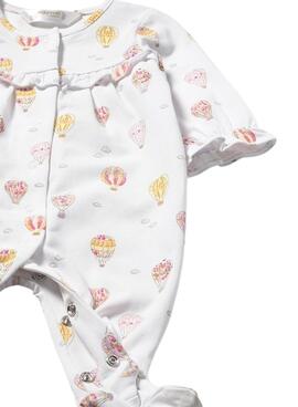 Set von zwei langen, bunten Mayoral-Stramplern für Neugeborene.