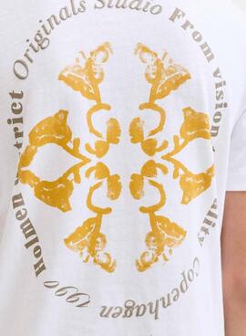 T-shirt Jack and Jones Ontauk weiß für Jungen.