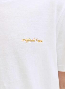 T-shirt Jack and Jones Ontauk weiß für Jungen.