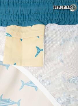 Pepe Jeans Shark Badehose in Gelb mit Muster für Jungen