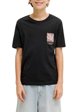 T-Shirt Jack and Jones Ontauk schwarz für Kinder.