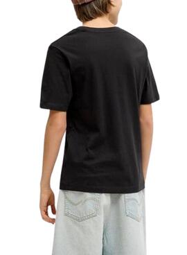 T-Shirt Jack and Jones Ontauk schwarz für Kinder.