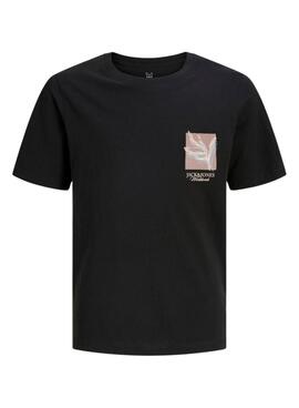 T-Shirt Jack and Jones Ontauk schwarz für Kinder.